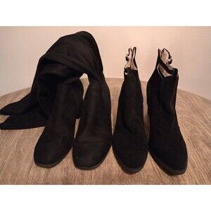 Christian Siriano Faux Suede Knee Boots w/ Unbranded Ankle Booties 9.5 Lot Of 2